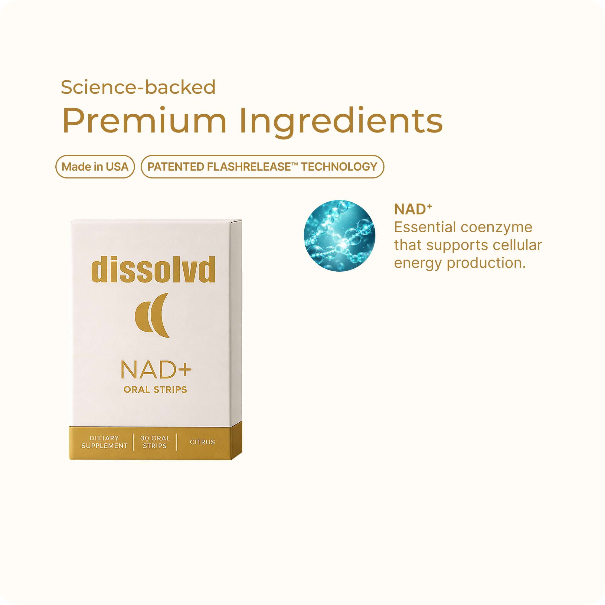 NAD+ – dissolvd oral strips